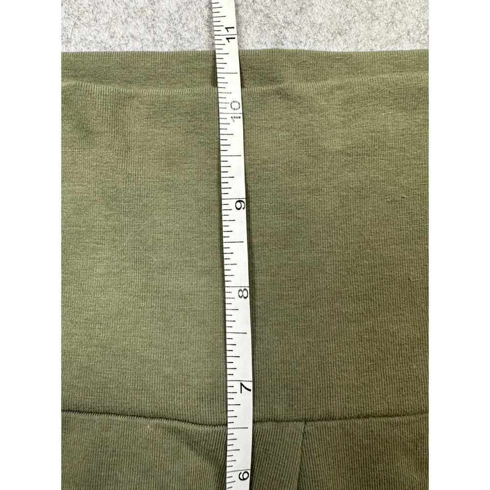 Ambiance High Waist Ankle Leggings Olive Green Cotton Stretch‎ Size Medium NWT